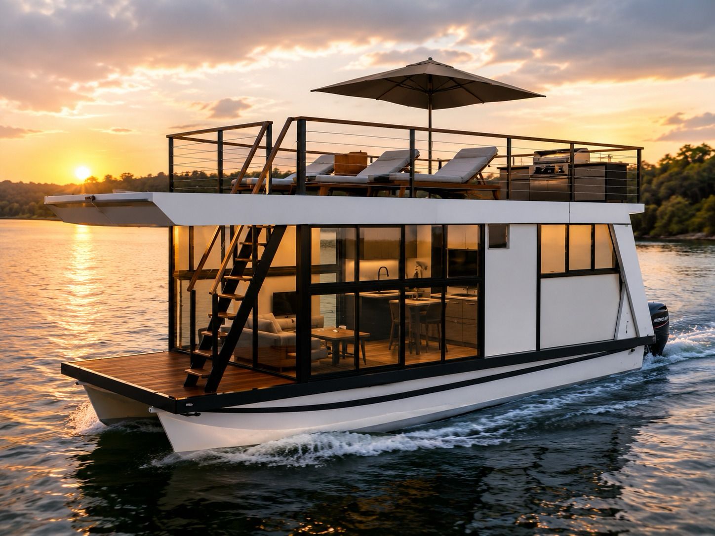 Lounge flutuante e pernoite a bordo